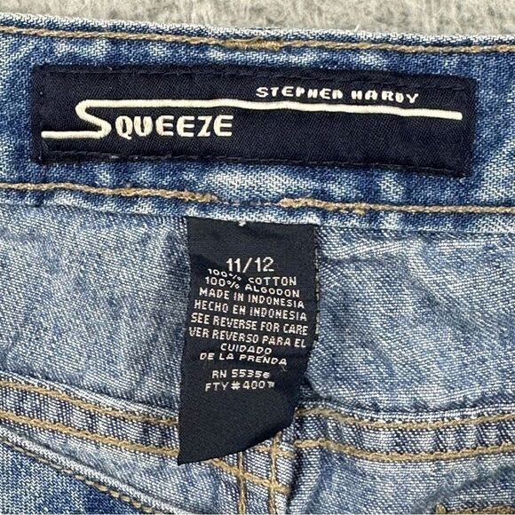 Stephen Hardy Squeeze Jeans Womens 11/12 Flare Leg Bellbottom Glitter Front Blue - Picture 13 of 16